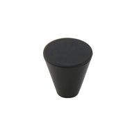 Momo EVORA cabinet knob in matte black finish with sleek, modern design on a white background.