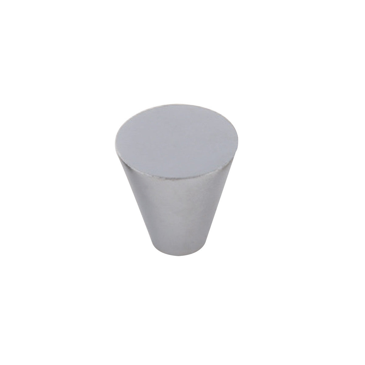 Momo EVORA cabinet knob in dark gray finish, round and sleek with a modern design, mounted on a cabinet door.