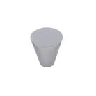 Momo EVORA cabinet knob in dark gray finish, round and sleek with a modern design, mounted on a cabinet door.