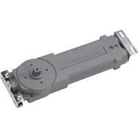 DormaKaba RTS85 EN4 fixed power concealed door closer with 90° hold open, extended spindle, installed on a transom door.