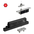 JNF hydraulic pivot door holder with adjustable power, 500kg capacity, 3000mm width, and 90-degree hold open function.
