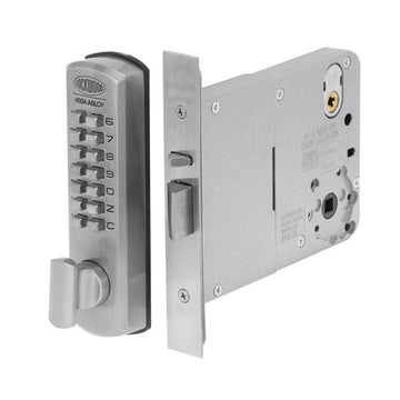 DX DIGITAL KEYPAD 5572 MORTICE LOCK 127MM BACKSET RH TP in Satin Chrome