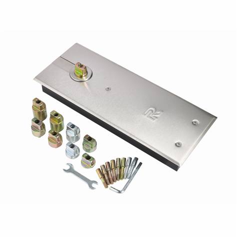 TS7004 Hold Open Floor Spring Combined Unit with Single Action Pack (Left Hand) in Satin Stainless