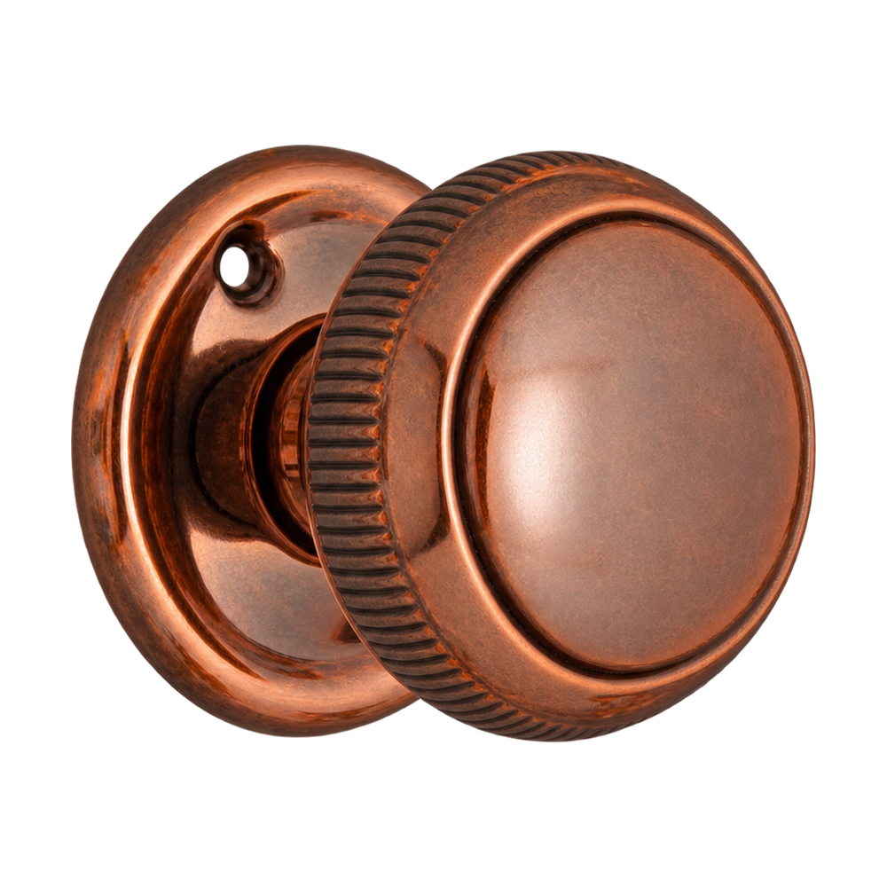 Milled Edge Knob ATQ 50mm in Antique Copper