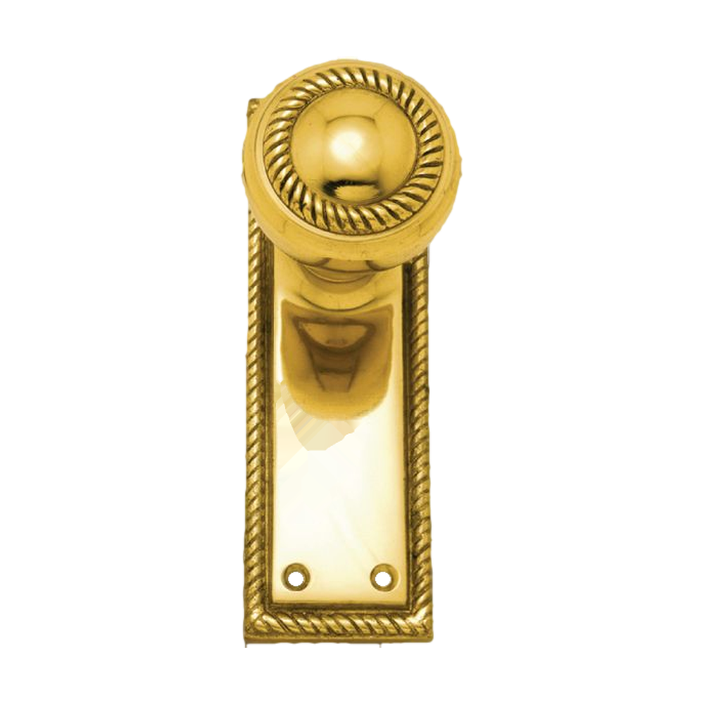 Knob Latch Passage Set PB 152x50mm in Polished Brass