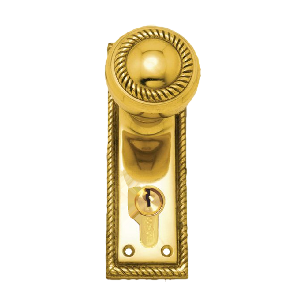 Knob Latch (CC 47.6mm) PB 152x50mm in Polished Brass