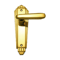Art Deco Lever Latch Passage Set PB 184x53mm in Polished Brass