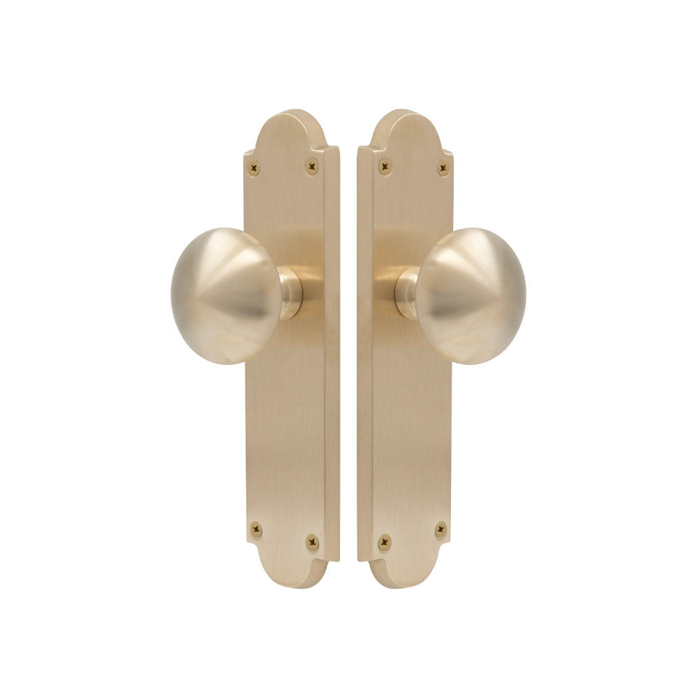 Victorian Knob Latch in Satin Brass Unlaquered