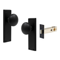 Victorian Knob Plate - Passage in Matt Black