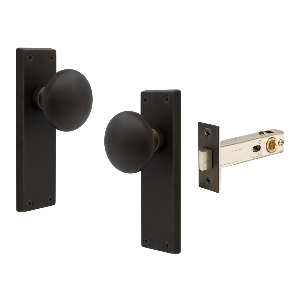 Victorian Knob Plate - Passage in Dark Roman Brass