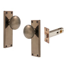 Victorian Knob Plate - Passage in Natural Bronze