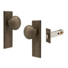 Victorian Knob Plate - Passage in Roman Brass