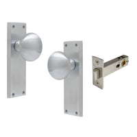 Victorian Knob Plate - Passage in Satin Chrome