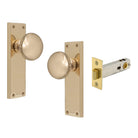 Victorian Knob Plate - Passage in Unlacquered Brass