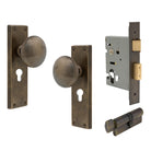 Victorian Knob Plate - Locking Euro in Oil Rubbed Bronze