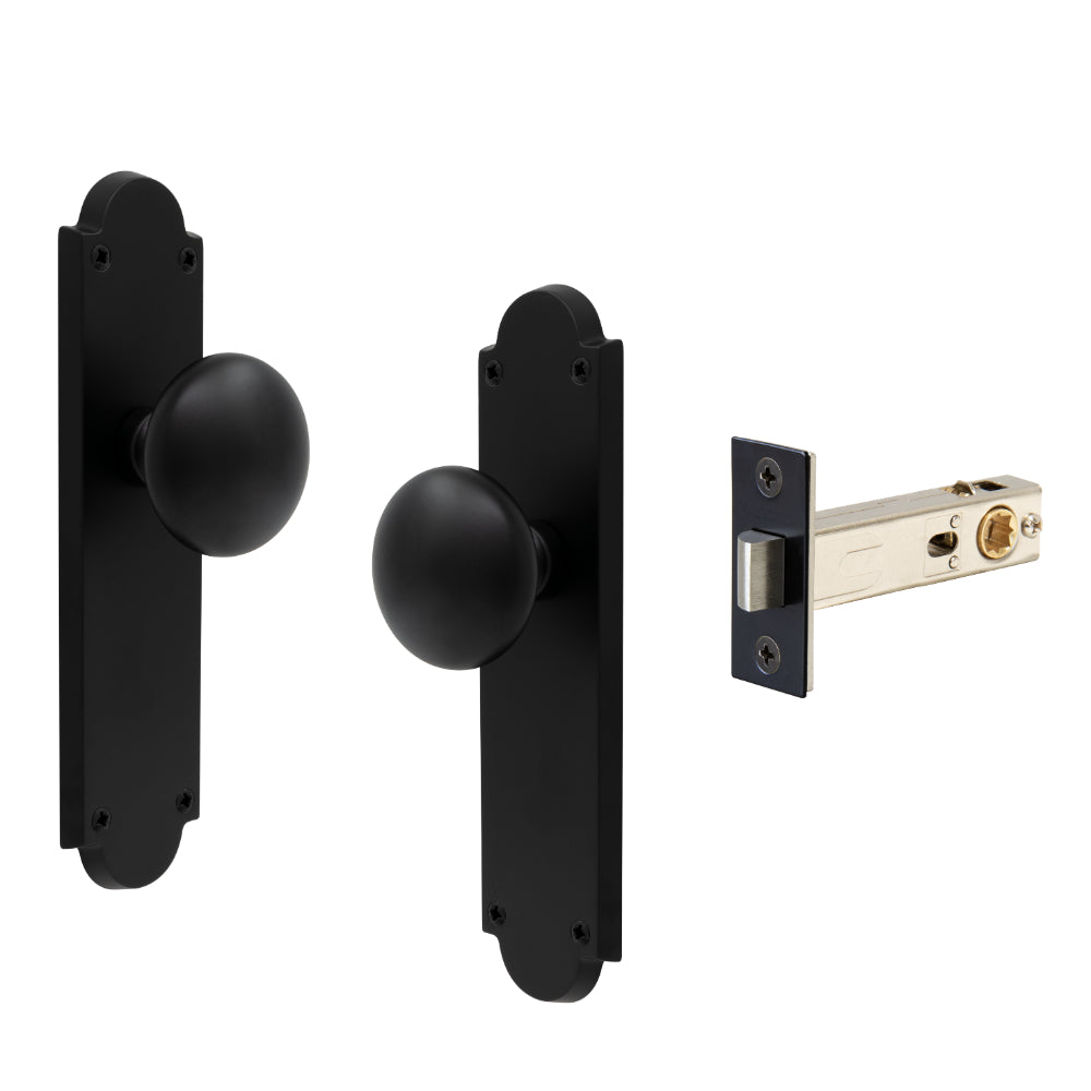 Victorian Knob Plate - Passage in Matt Black
