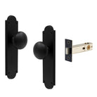 Victorian Knob Plate - Passage in Matt Black