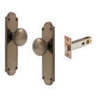 Victorian Knob Plate - Passage in Natural Bronze