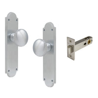 Victorian Knob Plate - Passage in Satin Chrome