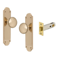 Victorian Knob Plate - Passage in Polished Brass Unlacquered