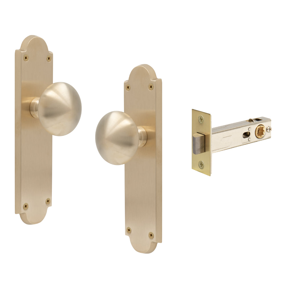Victorian Knob Plate - Passage in Satin Brass Unlaquered