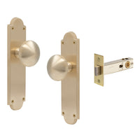 Victorian Knob Plate - Passage in Satin Brass Unlaquered