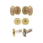 Sutton - Round Rose Privacy Set in Matt Satin Brass