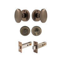 Sutton - Round Rose Privacy Set in Natural Bronze