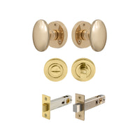 Sutton - Round Rose Privacy Set in Unlacquered Brass