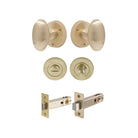 Sutton - Round Rose Privacy Set in Unlacquered Satin Brass