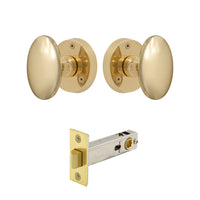 Knob Oval Rose - Passage in Polished Brass