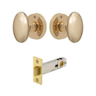Knob Oval Rose - Passage in Polished Brass Unlacquered