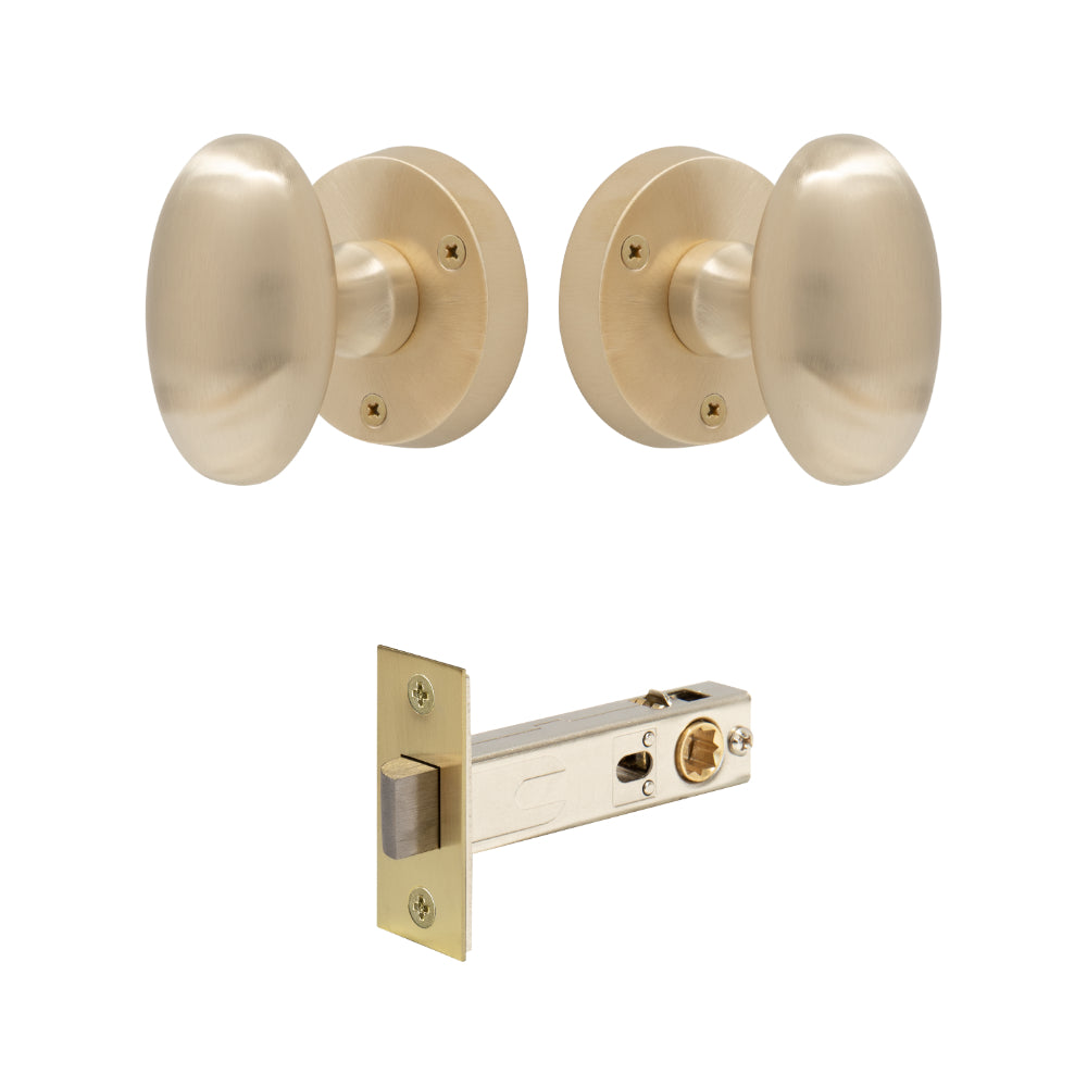 Knob Oval Rose - Passage in Satin Brass Unlaquered