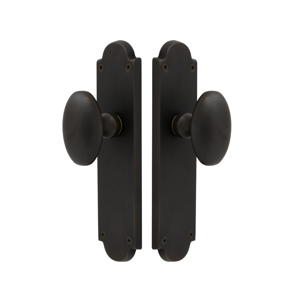 Oval Knob Latch in Dark Roman Brass