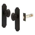 Oval Knob Plate Passage in Dark Roman Brass