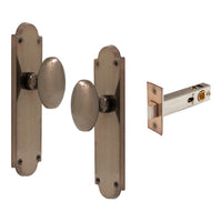 Oval Knob Plate Passage in Natural Bronze