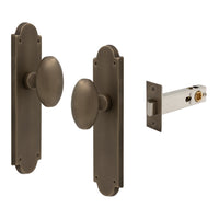 Oval Knob Plate Passage in Roman Brass