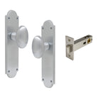 Oval Knob Plate Passage in Satin Chrome