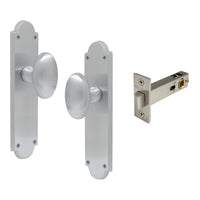 Oval Knob Plate Passage in Satin Chrome