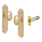 Oval Knob Plate Passage in Unlacquered Brass