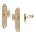 Oval Knob Plate Passage in Unlacquered Satin Brass