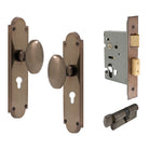Oval Knob Plate Euro Locking in Natural Bronze