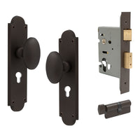 Camden Victorian Longplate - Euro Locking Set in Vintage Bronze