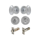 Camden - Round Rose Privacy Set in Satin Chrome