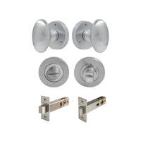 Camden - Round Rose Privacy Set in Satin Chrome