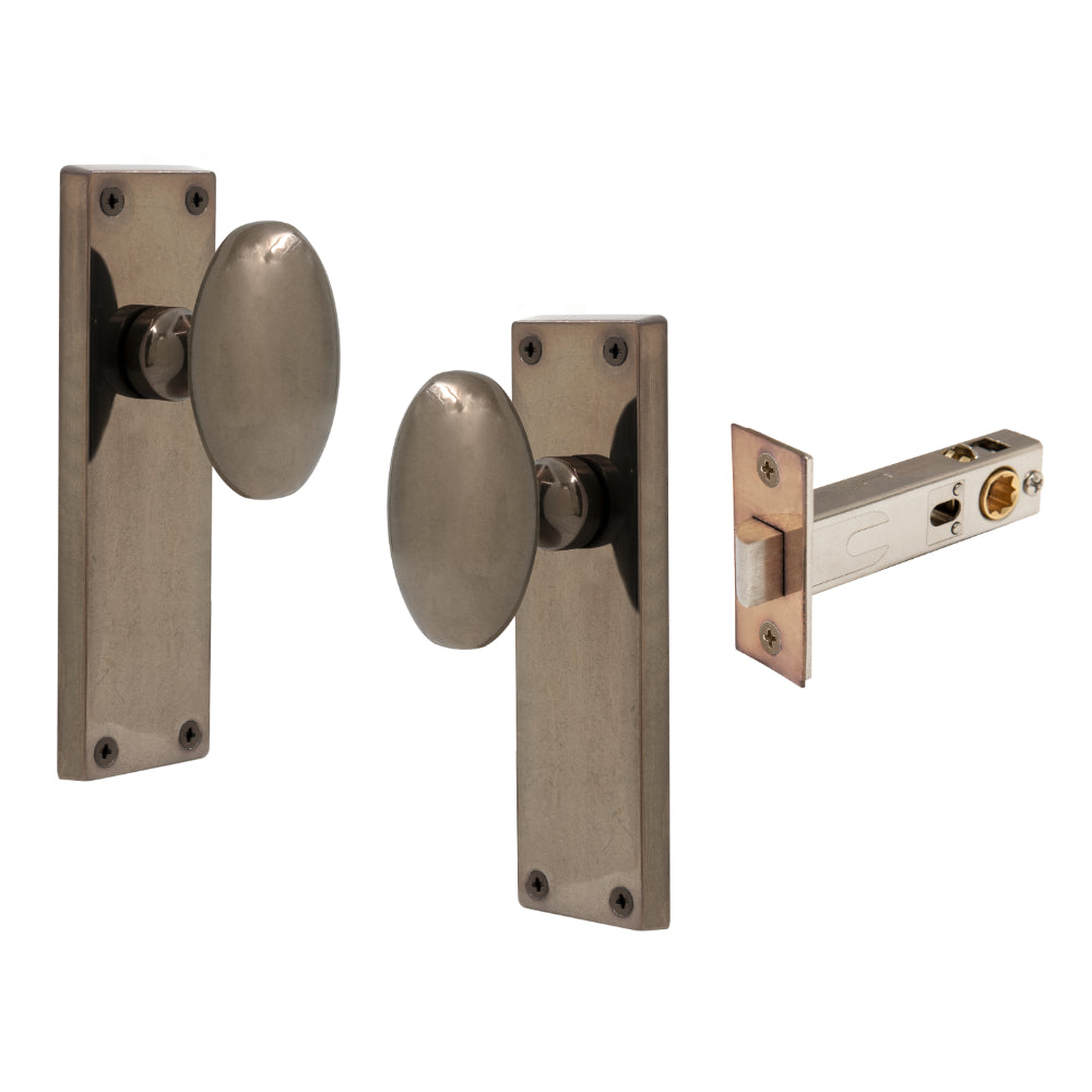 Knob Oval Plate - Passage in Natural Bronze