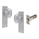 Knob Oval Plate - Passage in Satin Chrome