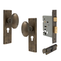 Knob Oval Plate - Locking Euro in Oil Rubbed Bronze