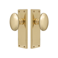 Oval Knob Latch in Polished Brass