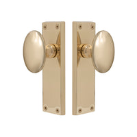Oval Knob Latch in Unlacquered Brass